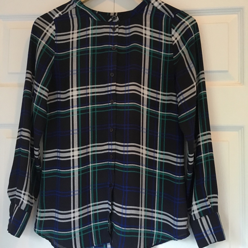 Silky checkered blouse